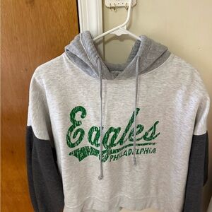 Gray and Green Eagles Hoodie